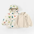 thumbnail image 2 of NAISIBABY Boys Jackets 2-Pieces, Fleece Thicken Coat Prints Windbreak Jacket Kids Fall Winter Outwear Sets Beige 5-6T, 2 of 3