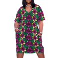 thumbnail image 1 of Vestido de noche holgado con bolsillos para mujer ropa de graduación vestido largo Plumeria Funky, 1 of 6