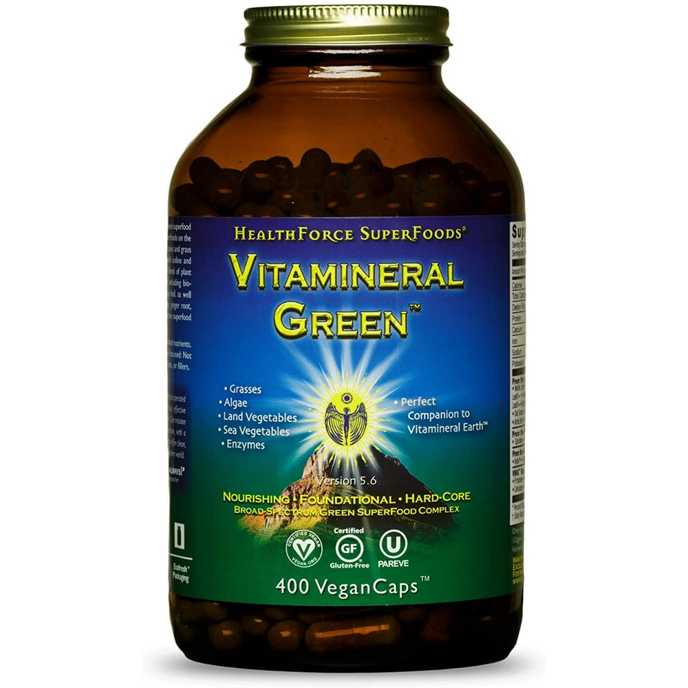 HealthForce SuperFoods Vitamineral Green 400 Vegan Capsules All