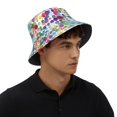 thumbnail image 6 of Bucket Hat for Men Women, Colorful Watercolor Dots Breathable Sun Hat Summer Beach Hats, Fun Womens Mens Bucket Hat for Travel Outdoor Vacation Fishing Hiking Sports, 6 of 6