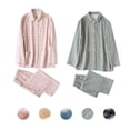 thumbnail image 1 of Double-layer Pajamas No Print No Side Seam Good Plaid Small Dots Spring and Summer Couple Home Suit, 1 of 5