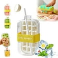 thumbnail image 1 of Ice Cube Bottle, 2-In-1 Touch-Free Ice Maker, Leak-Proof Water Bottle With Straw And Strap, Portable Silicone Design, Ice Trays For Freezer With Lid, Suitable Camping, Gym, Office (1pcs-white 800ml), 1 of 7