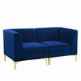 thumbnail image 2 of Modway Triumph Channel Performance Velvet Tufted Loveseat in Navy, 2 of 8