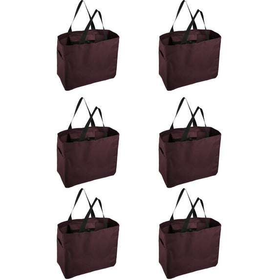 Tote Bags for Everyday Use - Sturdy Reusable Tote Bags - by Mato and Hash - 6PK Maroon CA2950