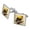 Silver, variant on Goldfinch Bird on Tree Limb Square Cufflink Set - Silver or Gold