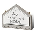 thumbnail image 2 of Wall Key Holder Autoadhesivo Dormitorio Abrigo Entrada Percha Hogar Entrada Almacenamiento Estante Indoor Organizador de hogar Rústico Blanco Inevent HA047884-02B, 2 of 7