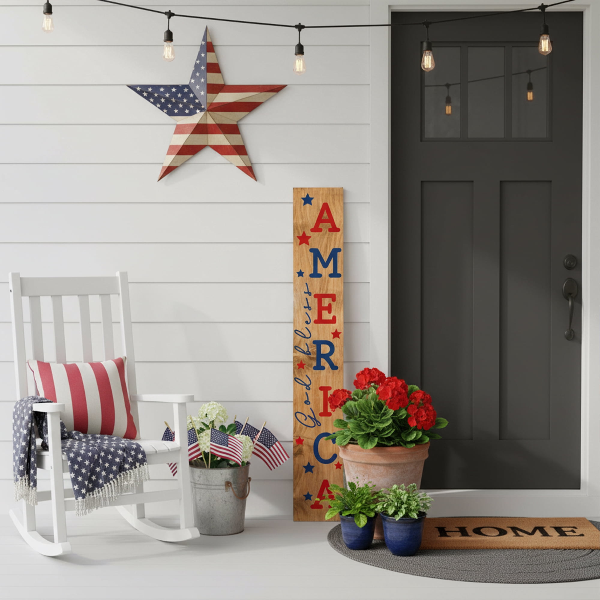 Calloway Mills 118834707 God Bless America Porch leaner, 47" x 07"