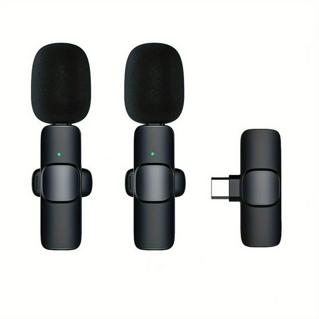 Micrófono inalámbrico de solapa Plug & Play – Compatible con iPhone, Android, USB-C, ideal para grabación, entrevistas, vlogs y podcasts