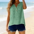 thumbnail image 2 of Tweang Tank Top for Women Tank Tops Casual Shirts Lightweight Gauze Camisoles Crop Tops Pleated High Neck Halter Tops Loose Tunic Blouses Summer Lightweight Sleeveless T-shirt Cami Tube Green L, 2 of 8