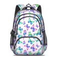 thumbnail image 2 of Butterfly and Green Purple Pattern Cute School Backpack Bag with Padded Back and Adjustable Shoulder Straps 16.9 X 12.6 X 5.9 Inches, 2 of 5