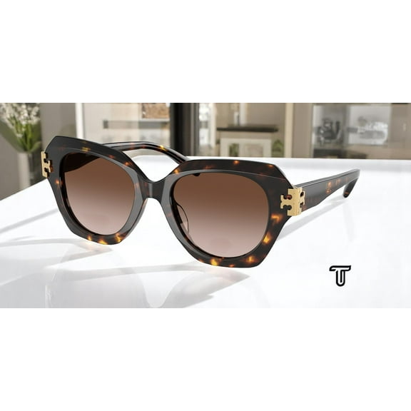 Tory Burch TY 7215U Plastic Womens Cat-Eye Sunglasses Brown Tortoise 51mm Adult