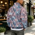 thumbnail image 7 of Havenx Mens Flannel Quarter Zip Up Pullover Long Sleeve Collared Pullover Sweater Mock Neck Camouflage Print Sweatshirts Soft 2026 Fall Winter Outdoor Active Casual Sweater Tops,Pink 3XL, 7 of 7