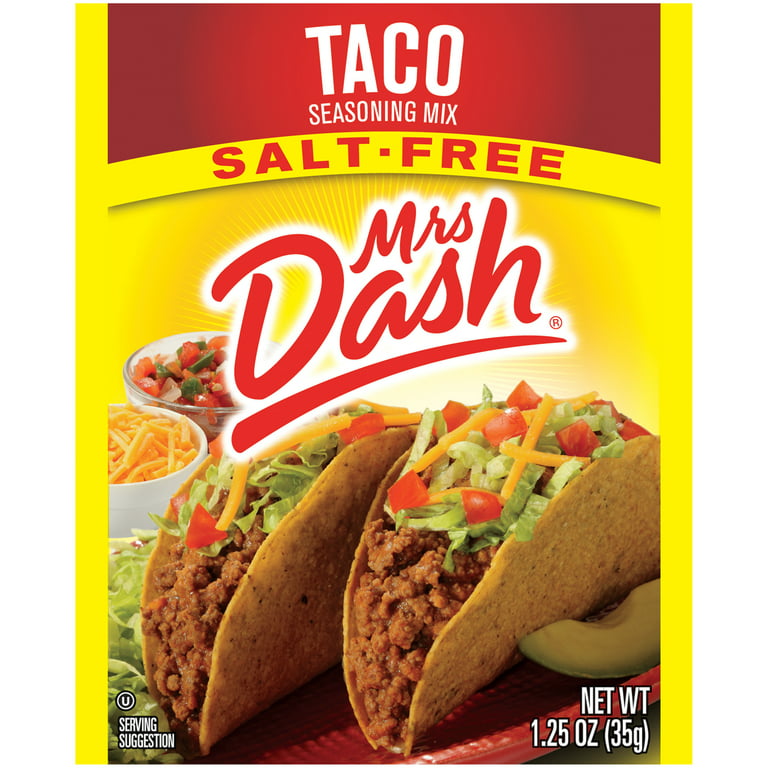 Dash Salt-Free Taco Seasoning Mix- 1.25oz.  Salt free seasoning, Taco mix  seasoning, Mrs. dash