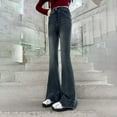 thumbnail image 7 of XQYLOS Girls Ruffle Flare Jeans High Waisted Baggy Denim Pants Elastic Waist Straight Leg Cute Trousers for Teens Youth, 7 of 7