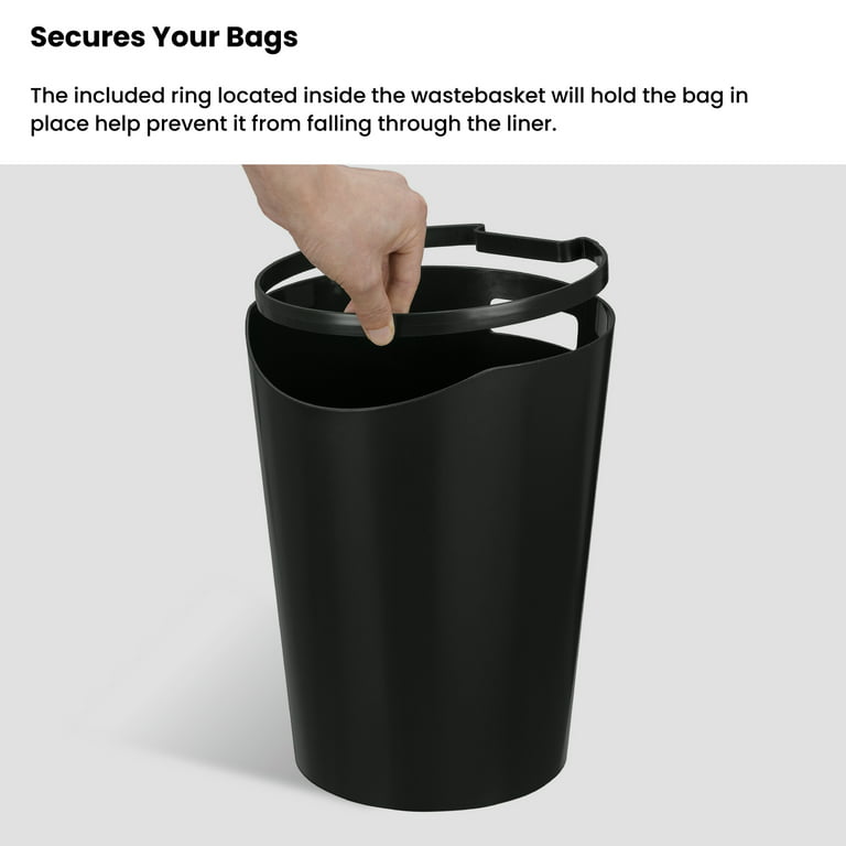 Open Top Trash Can, Semi-Round Shape — Home Zone Living