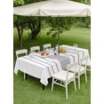 thumbnail image 5 of 60x102 Inch Outdoor Tablecloth with Umbrella Hole Zipper Rectangle Grey Vertical Striped Rectangular Tablecloths Outside Waterproof White Modern Simple Geometric Patio Table Cover for Picnic Party, 5 of 8