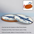 thumbnail image 4 of Whale 6PCS Round Microfiber Leather Coasters Set, 11x11 cm/4.3x4.3 in Drink Coasters for Table & Home Decor, Easy to Clean & Durable Mats, 4 of 6