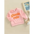 thumbnail image 2 of Sunisery Infant Baby Girl Boy Halloween Sweatshirt Outfits for Toddlers Letter Long Sleeve Sweater Pullover Tops, 2 of 7