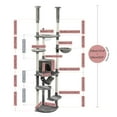 thumbnail image 3 of Pefilos Floor to Ceiling Cat Tree for Indoor 92.9"-101.6" Height Adjustable Cat Tower Tall Kitty Climbing Play House with Scratching Posts, Cozy Cat Condo, Perches and Large Hammock, Gray, 3 of 11