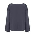 thumbnail image 5 of BOOMILK Womens Linen Shirts Solid Color Long Sleeve Button Down Shirt Dressy Casual Blouses Oversized Tunic Tops Grey, 5 of 9