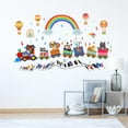 thumbnail image 4 of Cartoon Animal Wall Stickers Kids Music Train Decals Children Playroom Nursery Rainbow Decor Classroom Wall Vinyl Art Sticker Watercolor Boys Girls Bedroom Decoration Colorful DIY, 4 of 6