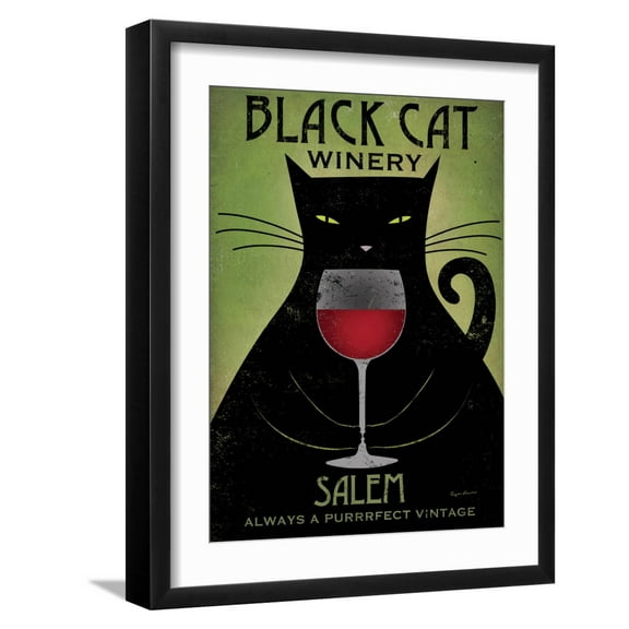 Art.com Black Cat Winery Salem Art Print by Ryan Fowler, Black Frame Wall Art, 17" x 21"