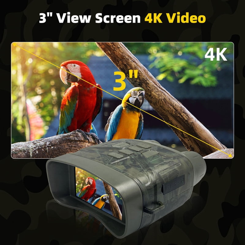 AMBLER Night Vision Goggles - 5W Upgraded 4K HD IR Binoculars - 5X Zoom, 32GB Card to Save Photos and Videos for Camping Hunting