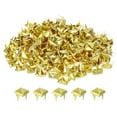 thumbnail image 1 of Paquete de 100 remaches en forma de pirámide para ropa, remaches cuadrados de 6 mm de 4 garras, tachuelas de pirámide de metal dorado para manualidades, 1 of 7