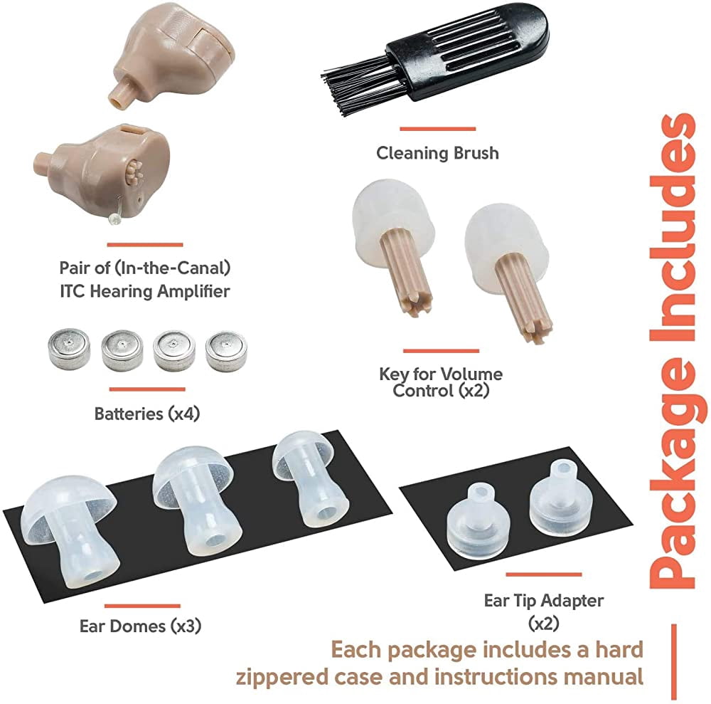 MEDca Rechargeable Multicolor Hearing Amplifier Kit with Case, 1 Pack
