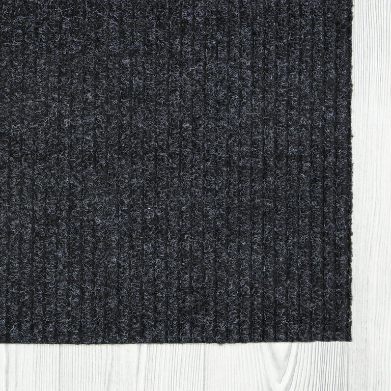 Ottomanson Custom Size Waterproof Non-Slip Rubberback 2x3 Indoor/Outdoor  Utility Rug, 2' x 3', Black