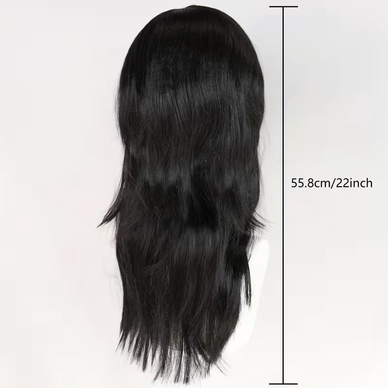 Medium-length black wig, a must-have for daily wear by women's cosplay
