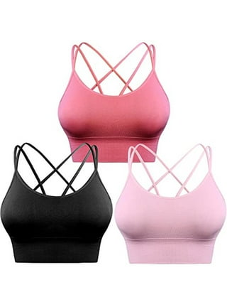 Bodychum Sports Bras for Women Criss-Cross Back Sports Bars Workout Tops  Sexy Strappy Sports Bras Halter Top for Yoga Gym