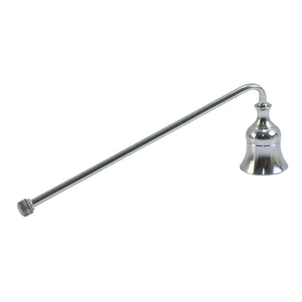 Herramienta para apagar velas, tapón de vela de metal, cubierta para apagar mechas con mango largo Plateado