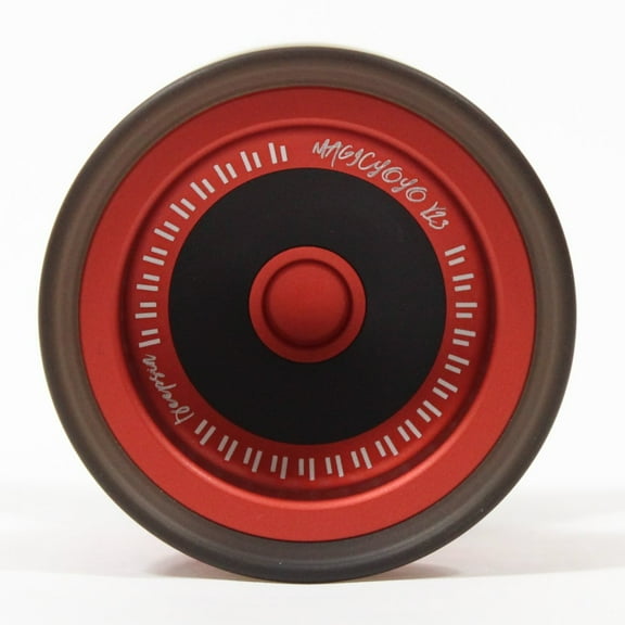 MAGICYOYO V13 Deepspin Bi-Material Yo-Yo - Aluminum Body with PC - Responsive/Unresponsive YoYo (Red with Black PC)