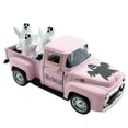 thumbnail image 2 of MInHoues 4.9 Inch Halloween Pink Vintage Metal Truck with 3 Mini Ghosts Ornament，Farmhouse Halloween Centerpieces for Table Home Mantel Pumpkin Tiered Tray Decor Party Gift, 2 of 8
