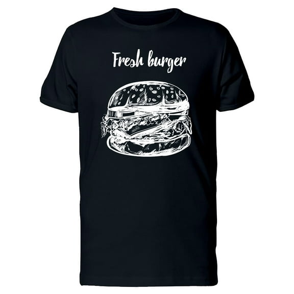Fresh Burger In B&W T-Shirt Men -Image by Shutterstock, Male 4X-Large