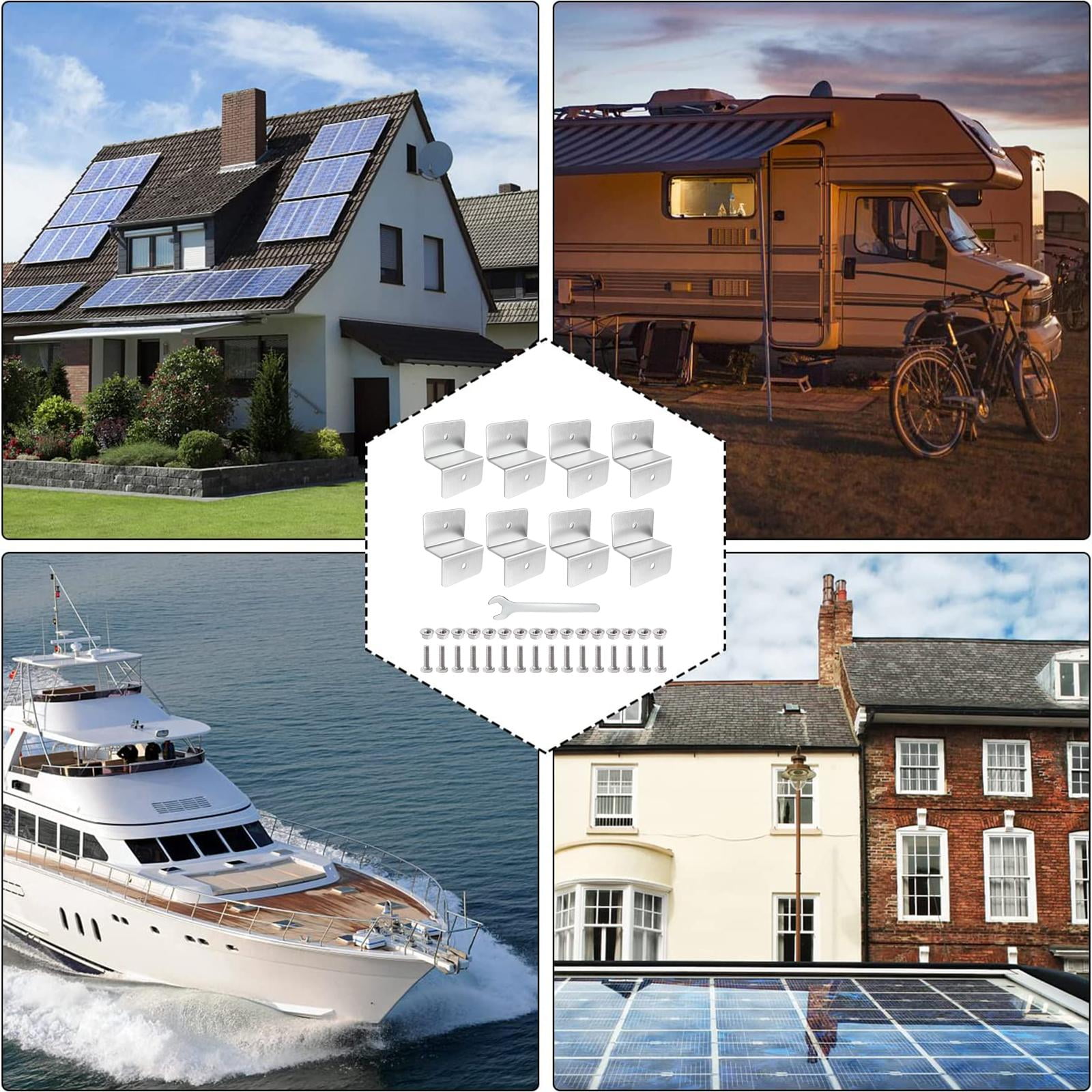 8 Pieces Aluminium Solar Panel Mounting Bracket, Roof Installation ...