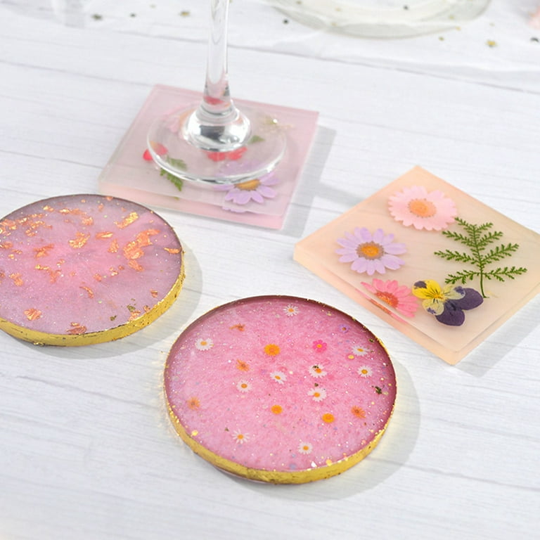 Silicone Coaster Mold Resin Casting Square Round DIY Tool Moulds UV Epoxy  Craft
