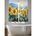 thumbnail image 6 of Sheer Curtain Panels Sunflower Rod Pocket Voile Window Curtains Mountain Scenery Window Treatments Ligh Filtering Privacy Curtain Drapes for Bedroom Living Room 2 Panel Set 72 Inch Length,, 6 of 9