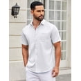 thumbnail image 2 of COOFANDY Mens Short Sleeve Casual Button Down Shirts Summer Untucked Dress Shirts with Pocket, 2 of 6