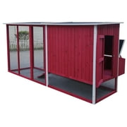 Red Wooden Chicken Coop with Run for 4-6 Chickens, Outdoor Waterproof Hen House