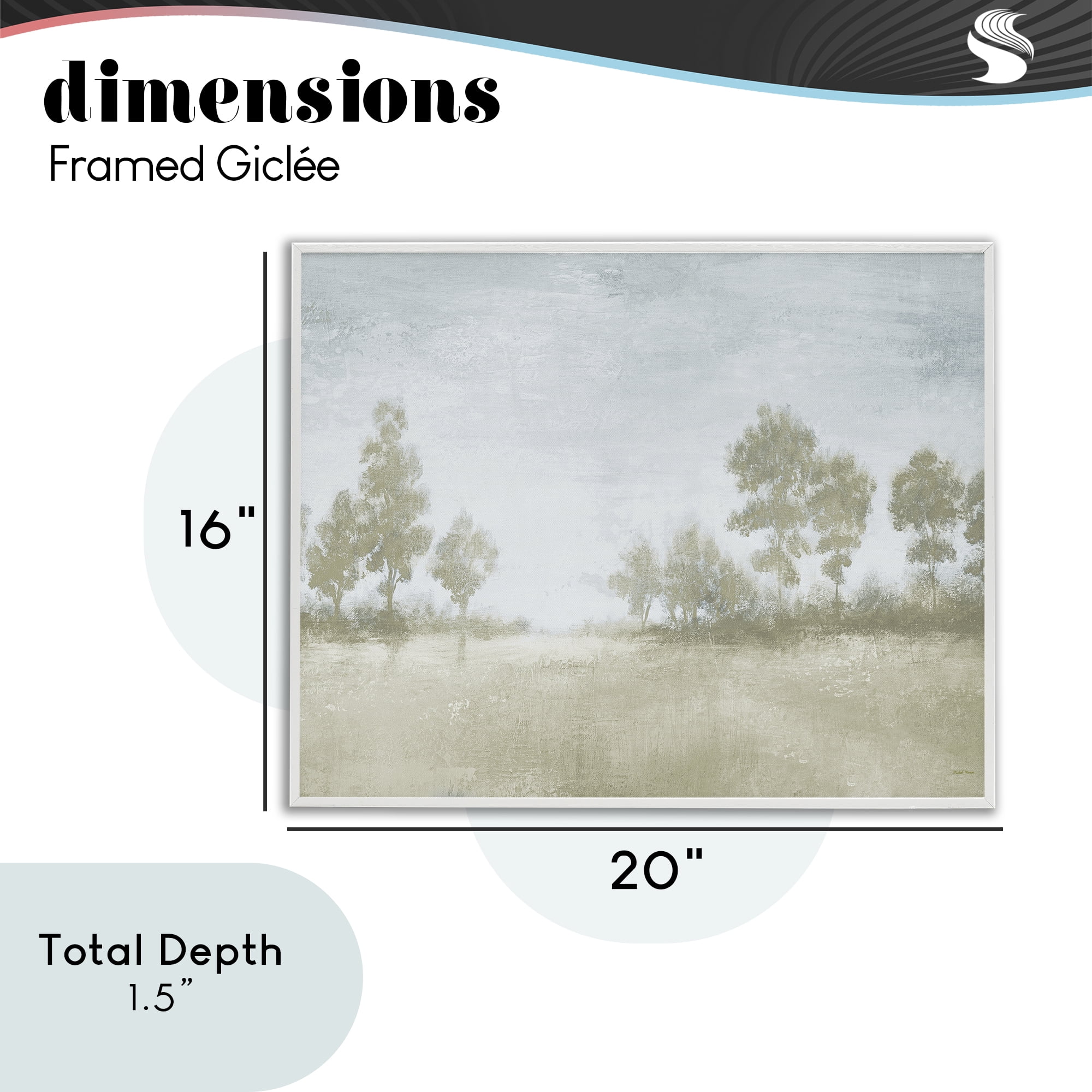 Stupell Industries Soft Distant Valley Landscape White Framed Giclee Art, design by Michael Marcon