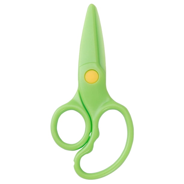 Tijeras para niños de 3 piezas, tijeras de dibujos animados de seguridad de plástico, corte de papel de arte para bebés, tijeras de arte educativo para niños, manualidades (verde) WD.WDQZL Hogar