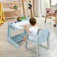 thumbnail image 3 of Gymax 2 en 1 Enfants Chevalet Table et Chaise Réglable Tableau de Peinture d'Art Bleu, 3 of 10