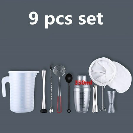 

Plastic Martini Tea Milk 350ml/530ml/700ml/1000ml Wine Drink Cocktail Shaker Cup Beverage Mixer Bar Tools Set of 7