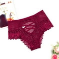 thumbnail image 4 of Itsame Womens Briefs, Sexy Lace High Waist Breathable Ladies Underwear Wine XL, 4 of 5