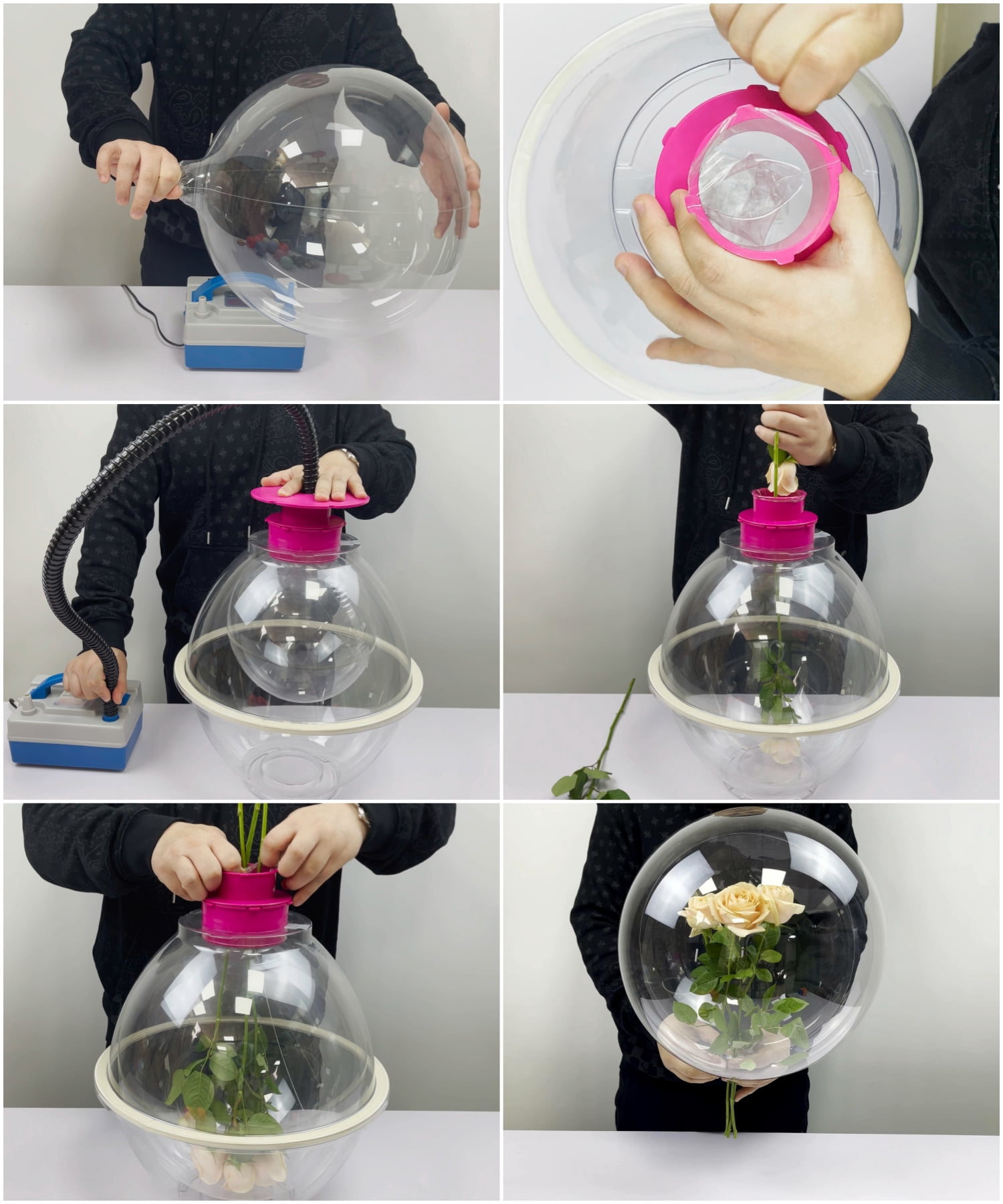YUXUN Balloon Stuffing Machine DIY Tool 37cm for Rose Bouquet Wedding Birthday Party Gift Art