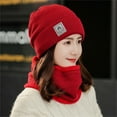 thumbnail image 4 of Shenmeida Women Chunky Soft Stretch Cable Knit Warm Fuzzy Lined Skully Beanie, 4 of 7