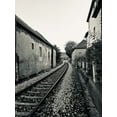 thumbnail image 2 of Susan Vizvary Photography 15x18 Black Ornate Wood Framed with Double Matting Museum Art Print Titled - Train Tracks in Black and White, 2 of 4