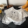 thumbnail image 2 of Ulanda 100% Organic Cotton Baby Short Sleeve Pajama Sets, Toddler Boy Girl 2-Piece Sleepwear (White, 18-24 Months), 2 of 4
